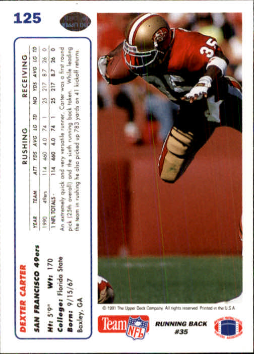 1991 Upper Deck Football "Main Set" Cards #1 to #250 Rookies and Veterans - Picture 249 of 495