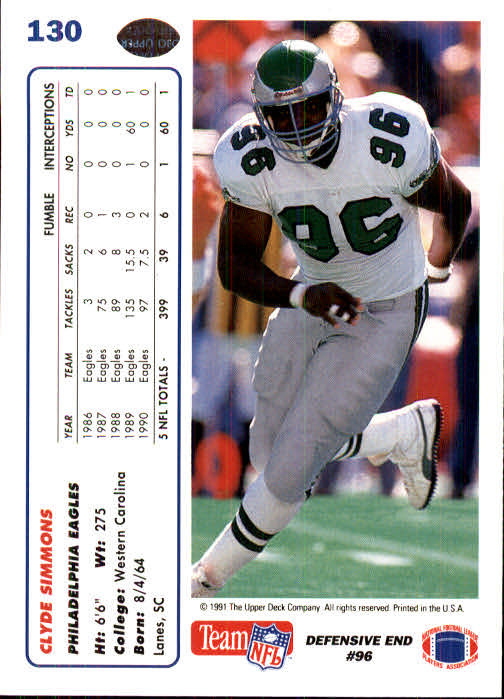 1991 Upper Deck Football "Main Set" Cards #1 to #250 Rookies and Veterans - Picture 259 of 495