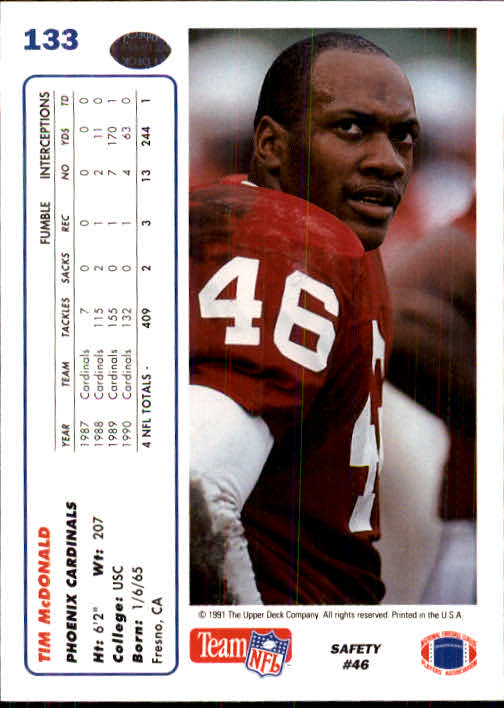 1991 Upper Deck Football "Main Set" Cards #1 to #250 Rookies and Veterans - Picture 265 of 495