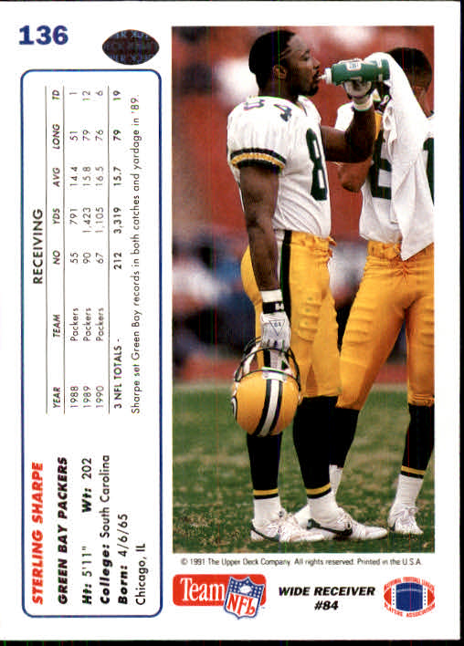 1991 Upper Deck Football "Main Set" Cards #1 to #250 Rookies and Veterans - Picture 271 of 495