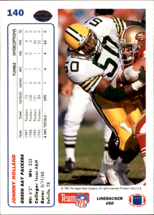 1991 Upper Deck Football "Main Set" Cards #1 to #250 Rookies and Veterans - Picture 279 of 495