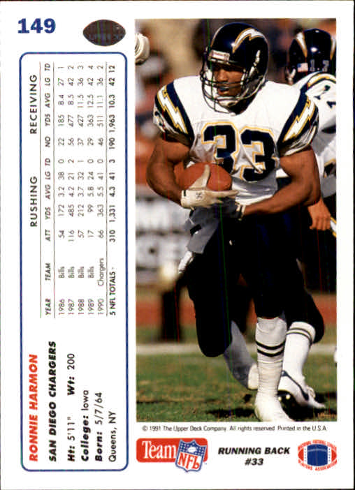 1991 Upper Deck Football "Main Set" Cards #1 to #250 Rookies and Veterans - Picture 297 of 495