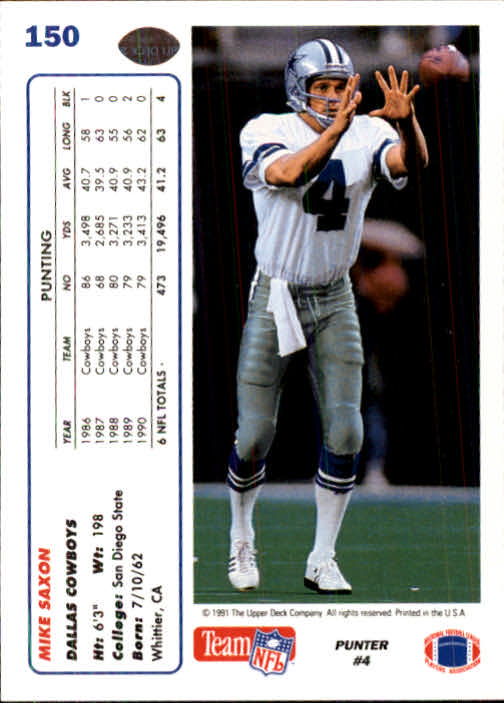 1991 Upper Deck Football "Main Set" Cards #1 to #250 Rookies and Veterans - Picture 299 of 495