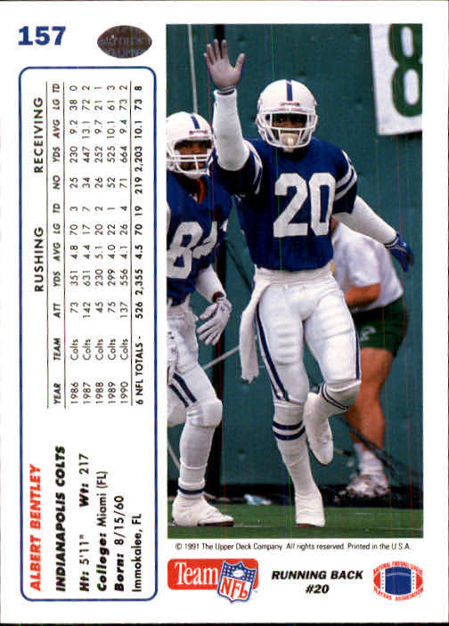 1991 Upper Deck Football "Main Set" Cards #1 to #250 Rookies and Veterans - Picture 311 of 495