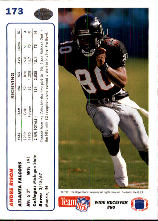 1991 Upper Deck Football "Main Set" Cards #1 to #250 Rookies and Veterans - Picture 343 of 495