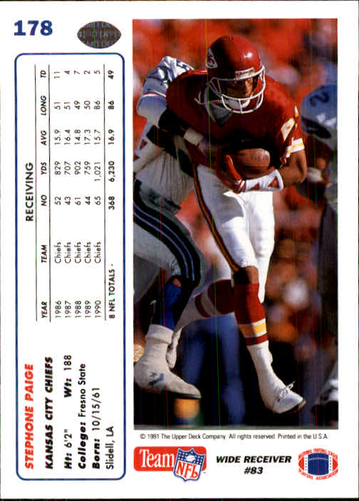 1991 Upper Deck Football "Main Set" Cards #1 to #250 Rookies and Veterans - Picture 353 of 495