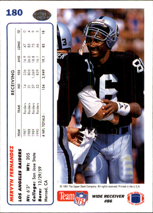 1991 Upper Deck Football "Main Set" Cards #1 to #250 Rookies and Veterans - Picture 357 of 495
