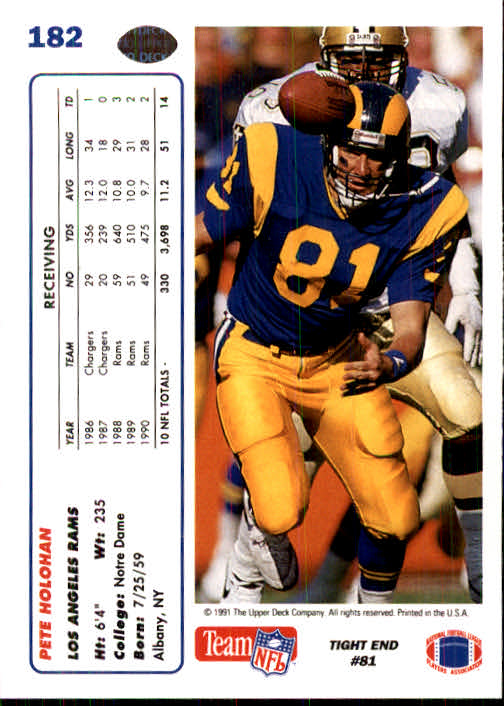 1991 Upper Deck Football "Main Set" Cards #1 to #250 Rookies and Veterans - Picture 361 of 495