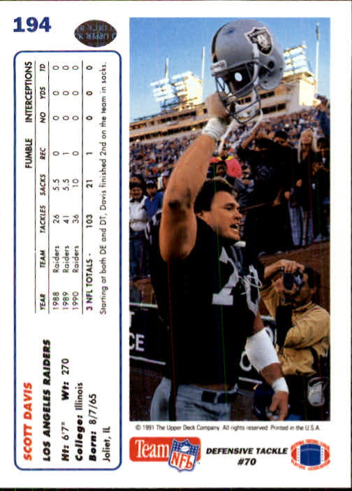 1991 Upper Deck Football "Main Set" Cards #1 to #250 Rookies and Veterans - Picture 385 of 495