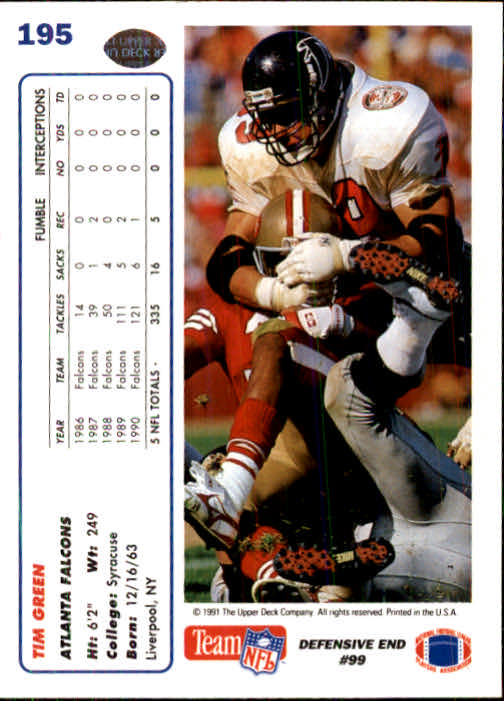 1991 Upper Deck Football "Main Set" Cards #1 to #250 Rookies and Veterans - Picture 387 of 495
