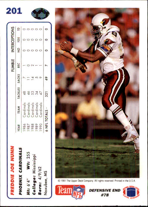 1991 Upper Deck Football "Main Set" Cards #1 to #250 Rookies and Veterans - Picture 399 of 495