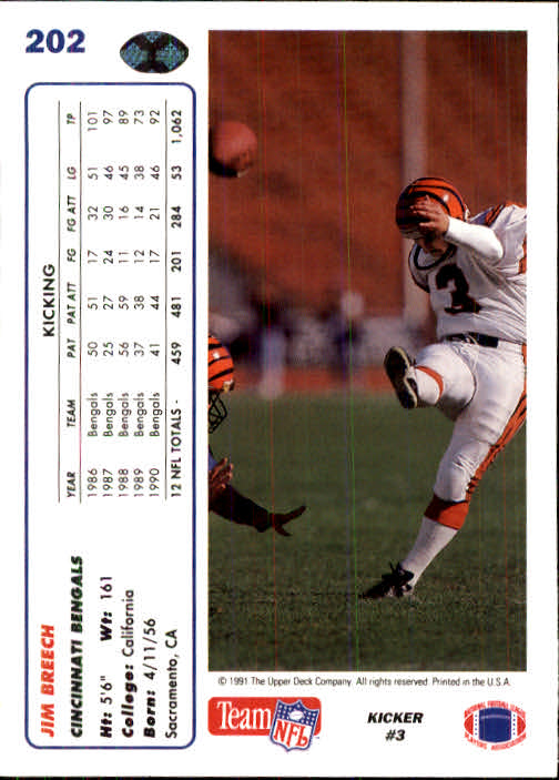 1991 Upper Deck Football "Main Set" Cards #1 to #250 Rookies and Veterans - Picture 401 of 495