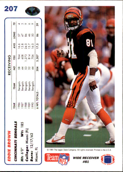 1991 Upper Deck Football "Main Set" Cards #1 to #250 Rookies and Veterans - Picture 411 of 495