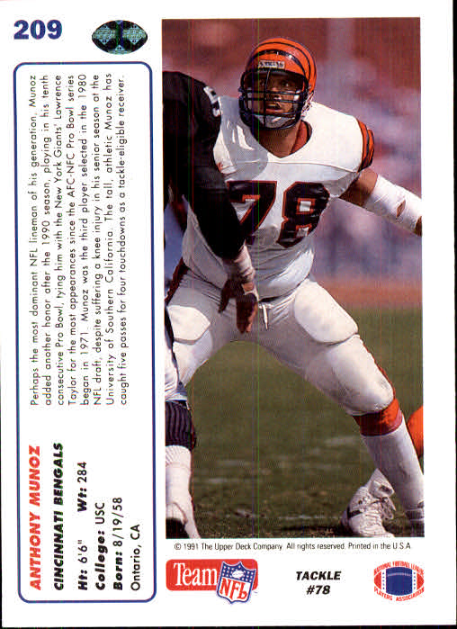 1991 Upper Deck Football "Main Set" Cards #1 to #250 Rookies and Veterans - Picture 415 of 495