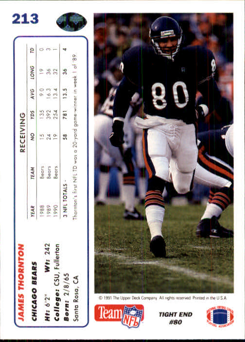 1991 Upper Deck Football "Main Set" Cards #1 to #250 Rookies and Veterans - Picture 423 of 495