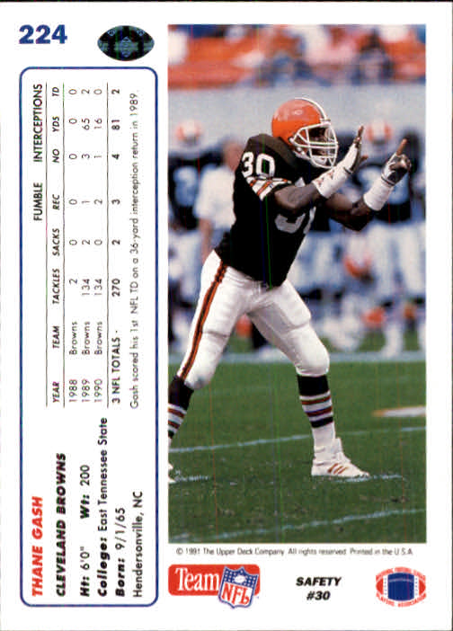 1991 Upper Deck Football "Main Set" Cards #1 to #250 Rookies and Veterans - Picture 445 of 495