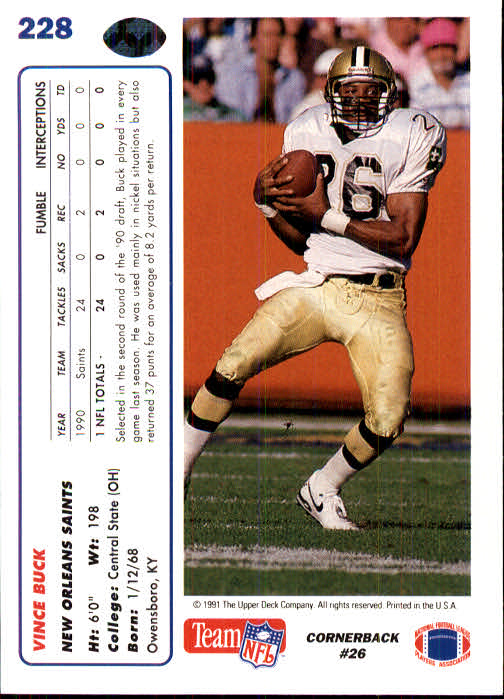 1991 Upper Deck Football "Main Set" Cards #1 to #250 Rookies and Veterans - Picture 453 of 495