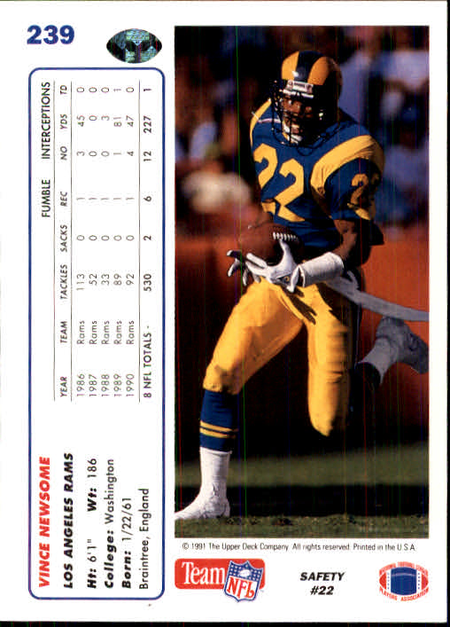1991 Upper Deck Football "Main Set" Cards #1 to #250 Rookies and Veterans - Picture 473 of 495
