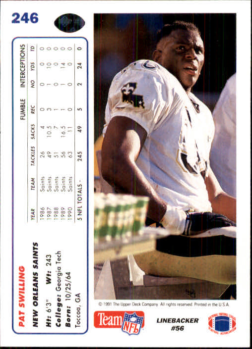 1991 Upper Deck Football "Main Set" Cards #1 to #250 Rookies and Veterans - Picture 487 of 495