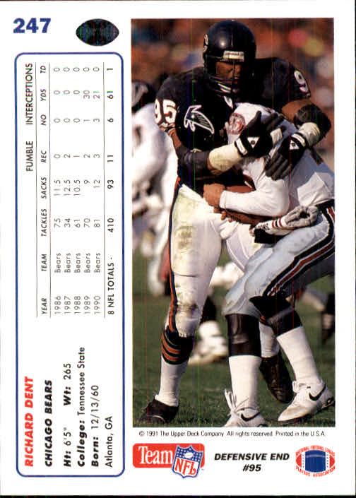 1991 Upper Deck Football "Main Set" Cards #1 to #250 Rookies and Veterans - Picture 489 of 495