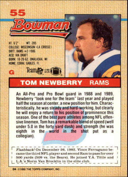 1992 Bowman Football "Main Set" Cards #1 to #200 Rookies and Veterans - Picture 103 of 363