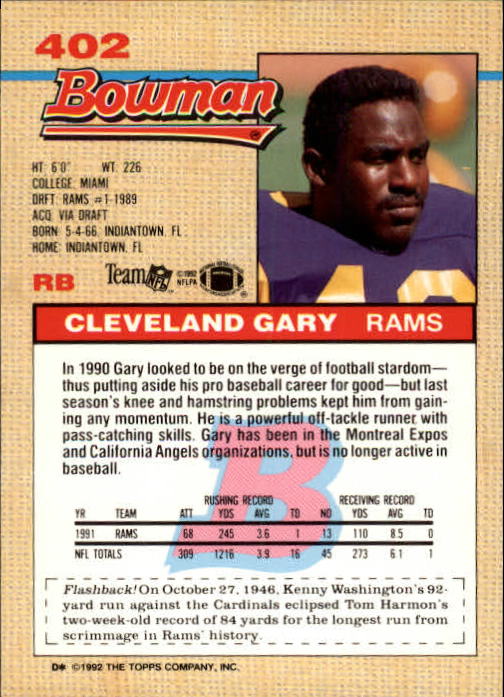 1992 Bowman Football "Main Set" Cards #401 to #573 Rookies and Veterans - Picture 3 of 311
