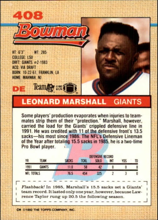 1992 Bowman Football "Main Set" Cards #401 to #573 Rookies and Veterans - Picture 15 of 311
