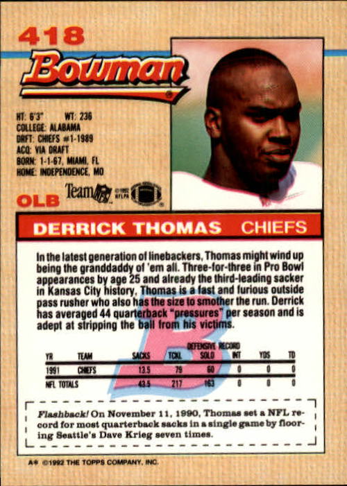 1992 Bowman Football "Main Set" Cards #401 to #573 Rookies and Veterans - Picture 33 of 311