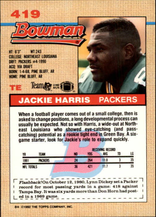 1992 Bowman Football "Main Set" Cards #401 to #573 Rookies and Veterans - Picture 35 of 311