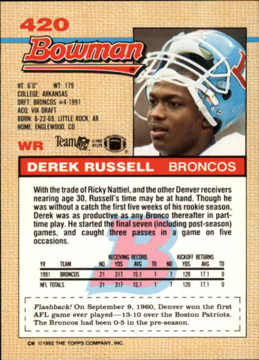 1992 Bowman Football "Main Set" Cards #401 to #573 Rookies and Veterans - Picture 37 of 311