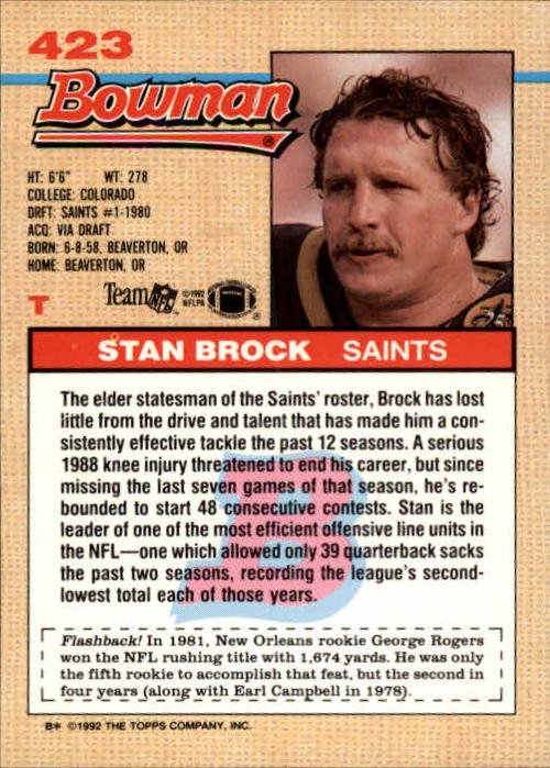 1992 Bowman Football "Main Set" Cards #401 to #573 Rookies and Veterans - Picture 43 of 311