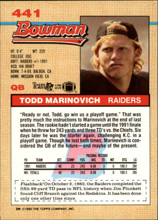 1992 Bowman Football "Main Set" Cards #401 to #573 Rookies and Veterans - Picture 79 of 311