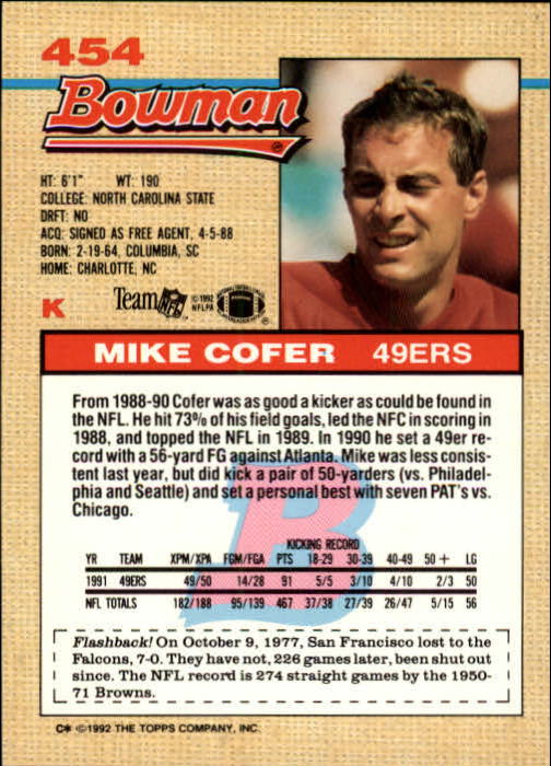 1992 Bowman Football "Main Set" Cards #401 to #573 Rookies and Veterans - Picture 103 of 311