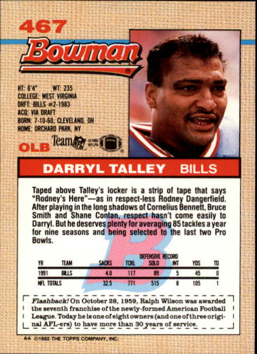 1992 Bowman Football "Main Set" Cards #401 to #573 Rookies and Veterans - Picture 123 of 311