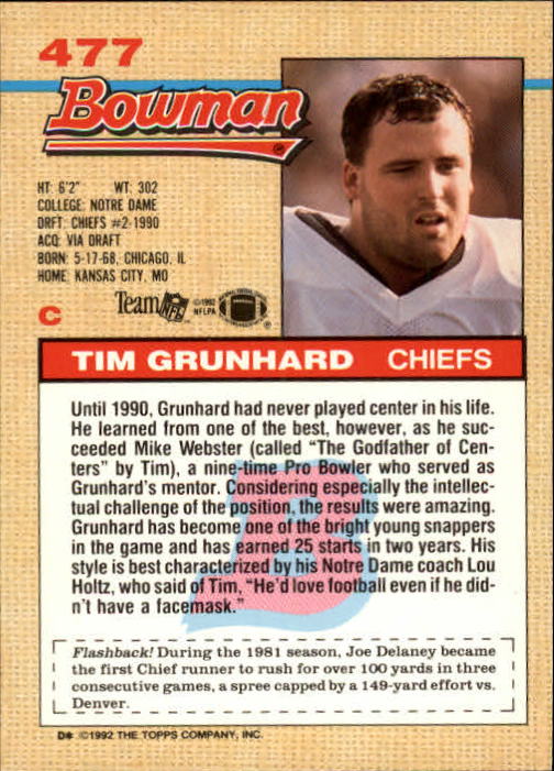 1992 Bowman Football "Main Set" Cards #401 to #573 Rookies and Veterans - Picture 139 of 311