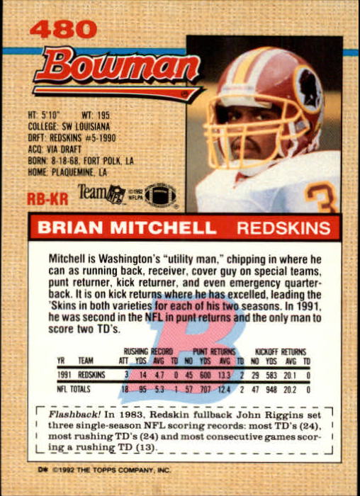 1992 Bowman Football "Main Set" Cards #401 to #573 Rookies and Veterans - Picture 145 of 311