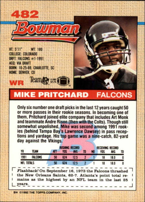 1992 Bowman Football "Main Set" Cards #401 to #573 Rookies and Veterans - Picture 147 of 311