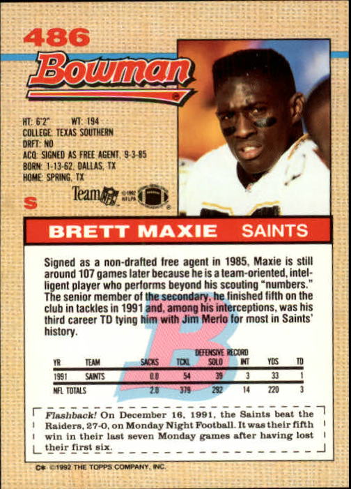 1992 Bowman Football "Main Set" Cards #401 to #573 Rookies and Veterans - Picture 155 of 311