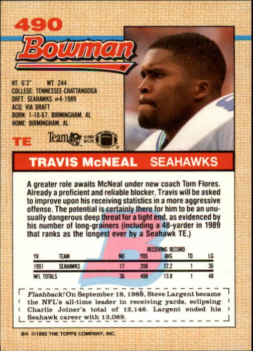 1992 Bowman Football "Main Set" Cards #401 to #573 Rookies and Veterans - Picture 163 of 311