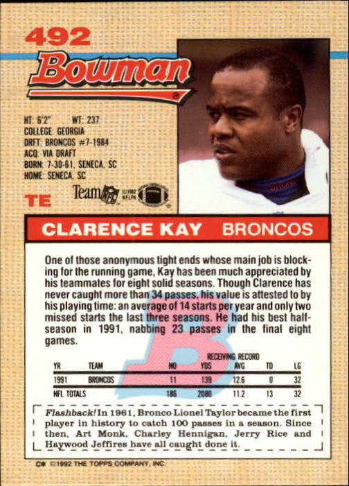 1992 Bowman Football "Main Set" Cards #401 to #573 Rookies and Veterans - Picture 167 of 311