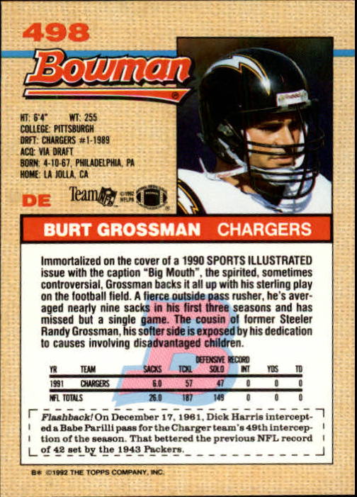 1992 Bowman Football "Main Set" Cards #401 to #573 Rookies and Veterans - Picture 175 of 311