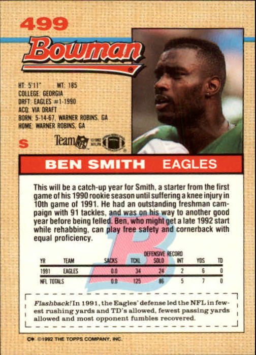 1992 Bowman Football "Main Set" Cards #401 to #573 Rookies and Veterans - Picture 177 of 311