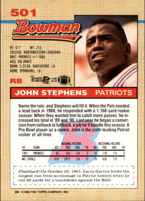 1992 Bowman Football "Main Set" Cards #401 to #573 Rookies and Veterans - Picture 181 of 311