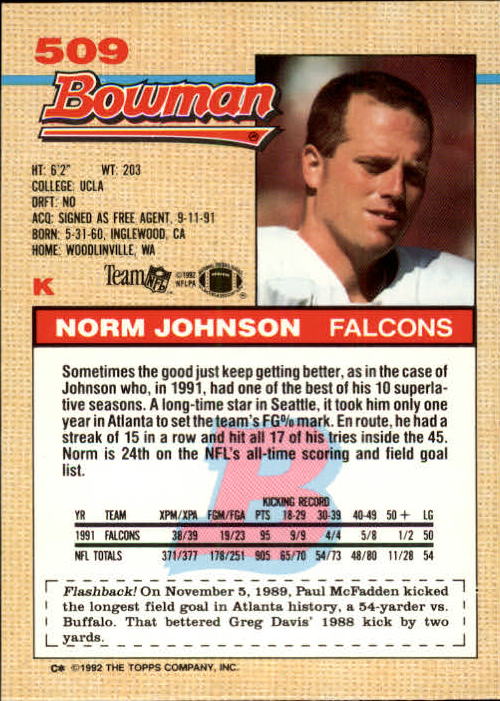 1992 Bowman Football "Main Set" Cards #401 to #573 Rookies and Veterans - Picture 195 of 311