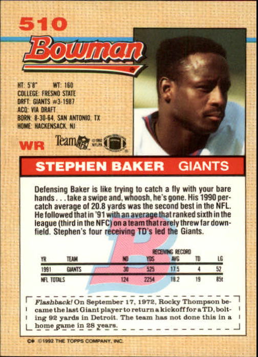 1992 Bowman Football "Main Set" Cards #401 to #573 Rookies and Veterans - Picture 197 of 311