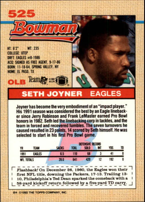 1992 Bowman Football "Main Set" Cards #401 to #573 Rookies and Veterans - Picture 223 of 311