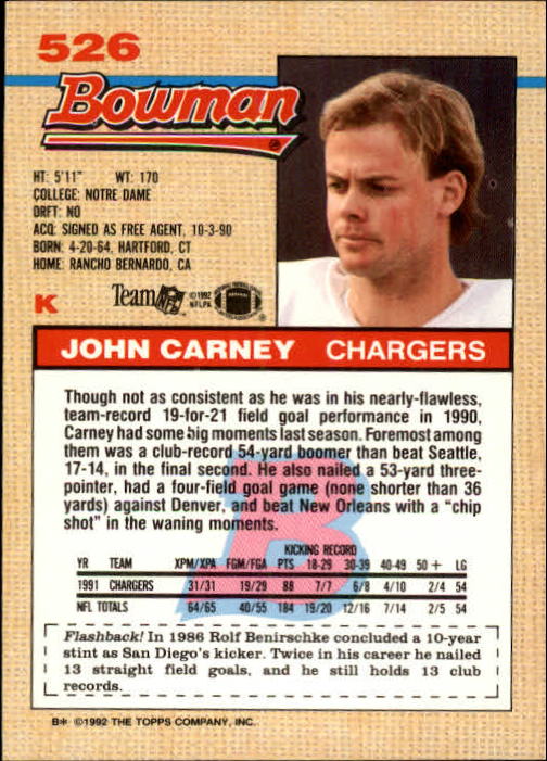 1992 Bowman Football "Main Set" Cards #401 to #573 Rookies and Veterans - Picture 225 of 311