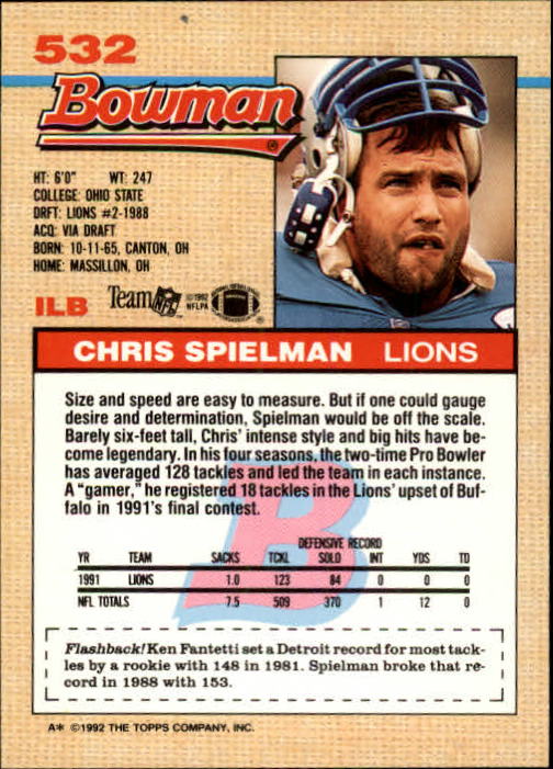 1992 Bowman Football "Main Set" Cards #401 to #573 Rookies and Veterans - Picture 233 of 311