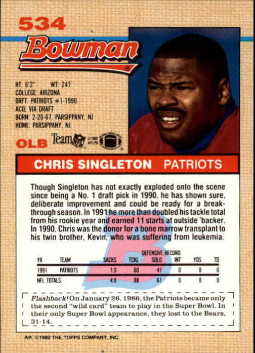 1992 Bowman Football "Main Set" Cards #401 to #573 Rookies and Veterans - Picture 237 of 311