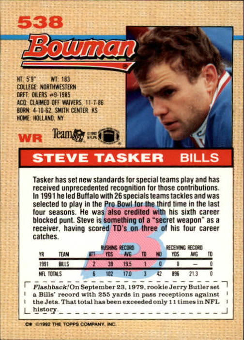 1992 Bowman Football "Main Set" Cards #401 to #573 Rookies and Veterans - Picture 243 of 311